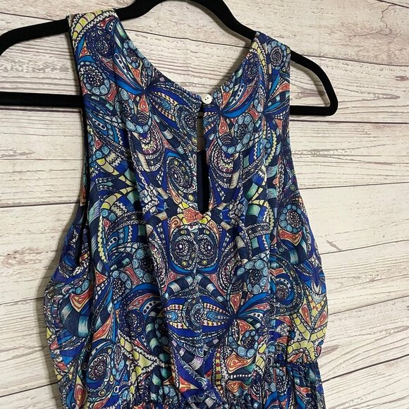 Lara Guidotti Abstract Art Silk Blend Sleeveless Dress, Size Medium - Picture 8 of 9